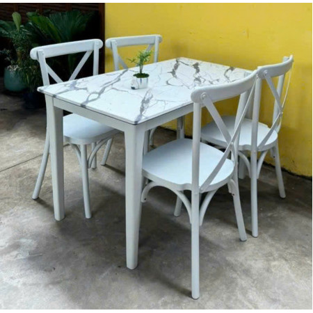 Bistro Dining Sets 02 :  Bàn Ăn 1m2 + 4 Ghế 